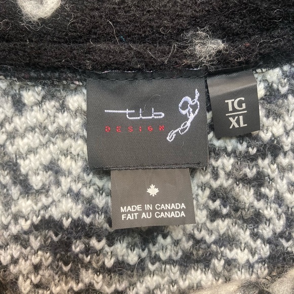 TLB Design Black and White Patterned Felted Wool Jacket Size XL - Picture 3 of 4